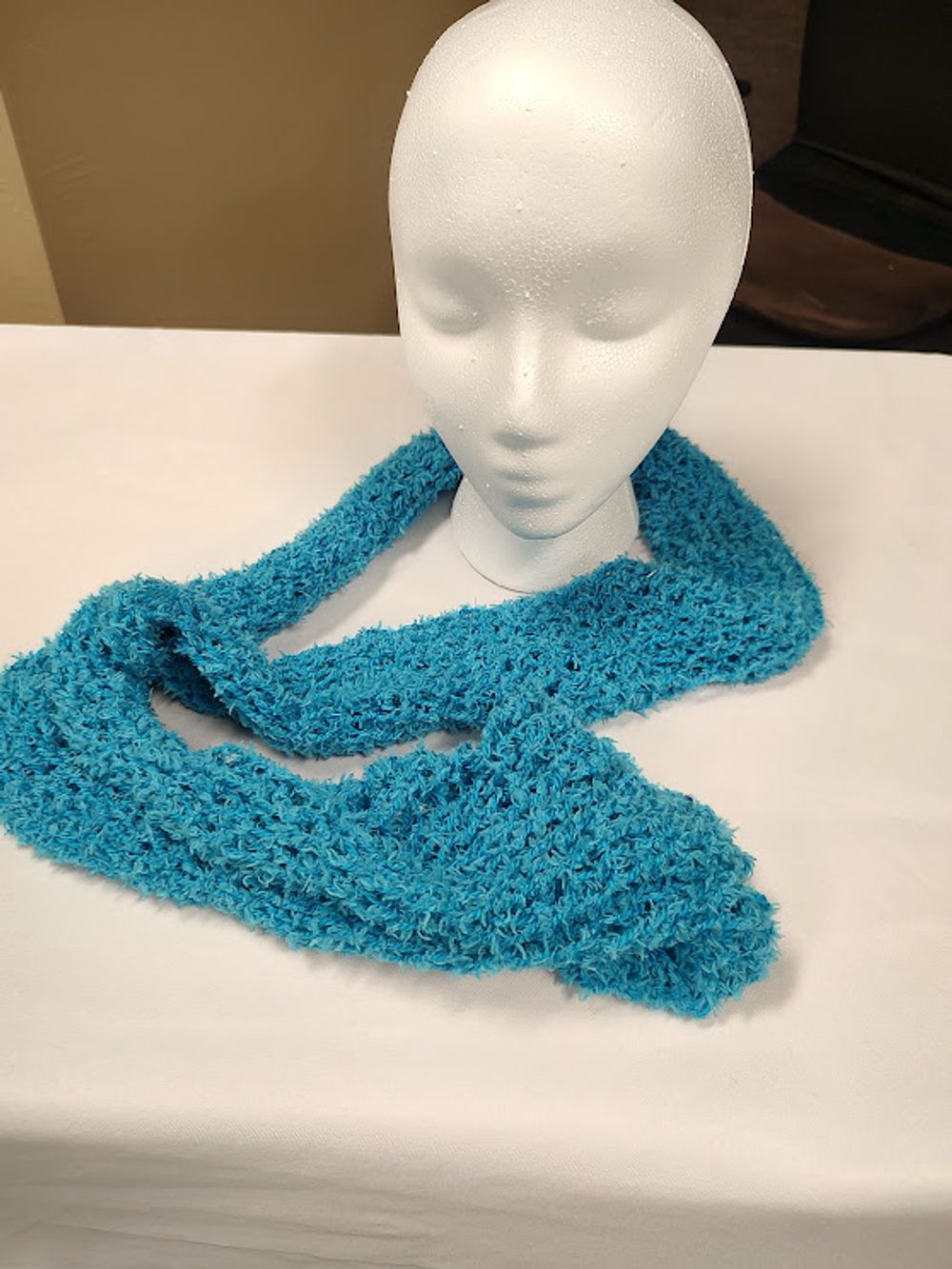 Handmade Blue Teddy Bear Tube Scarf